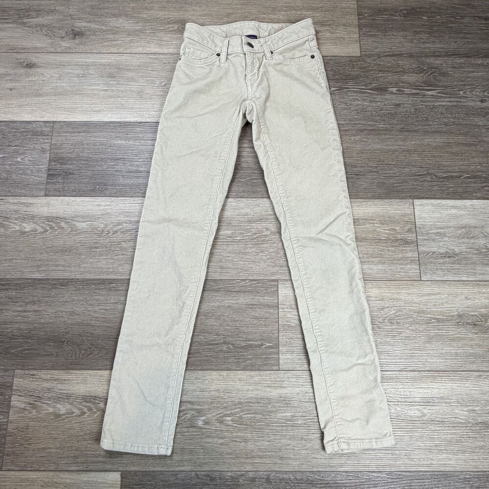 Patagonia Corduroy Pants Womens Size 24 Beige Slim Organic Cotton Stretch